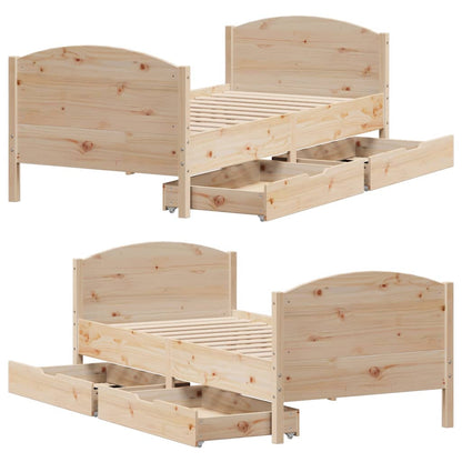 Bedframe zonder matras massief grenenhout 90x190 cm