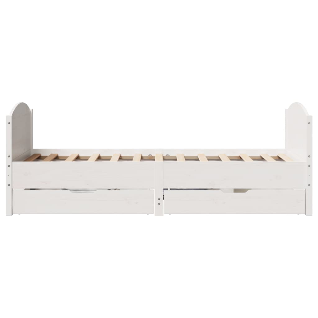 Bedframe zonder matras massief grenenhout wit 90x190 cm