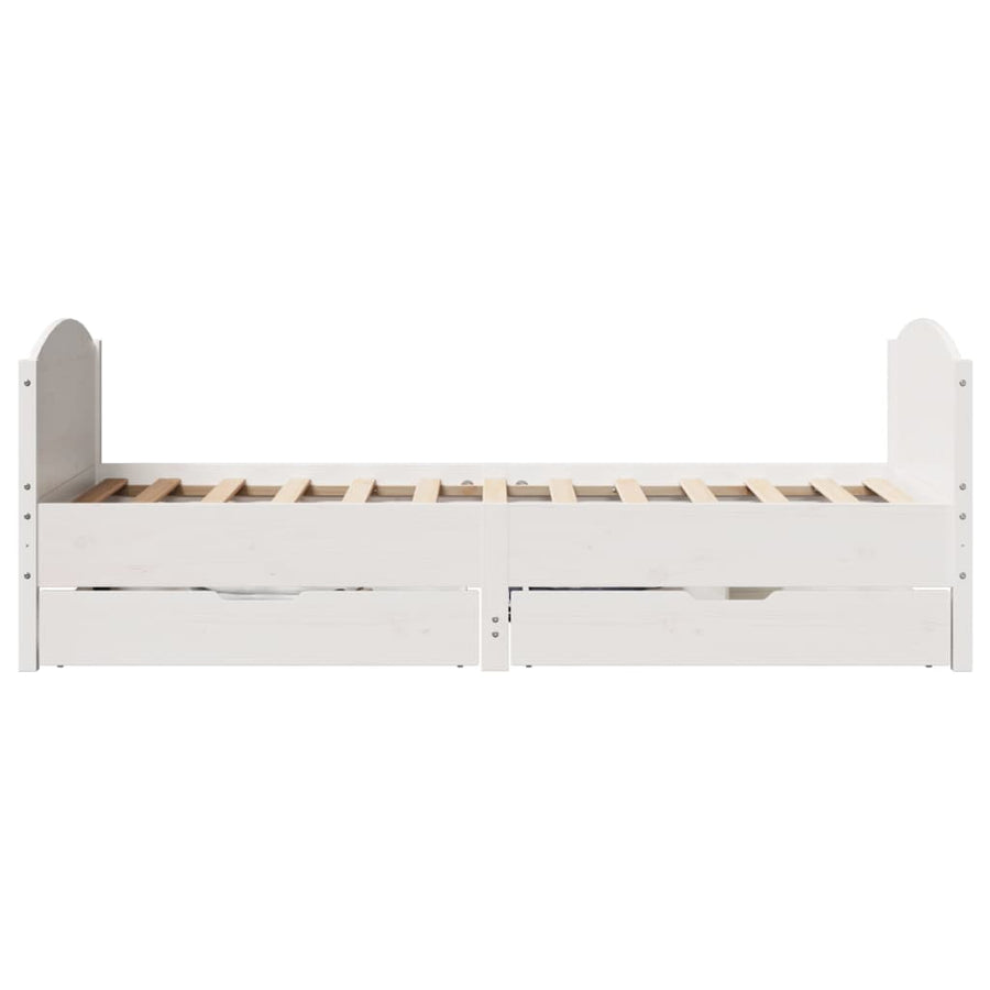 Bedframe zonder matras massief grenenhout wit 90x190 cm