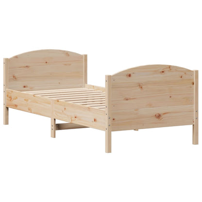 Bedframe zonder matras massief grenenhout 75x190 cm