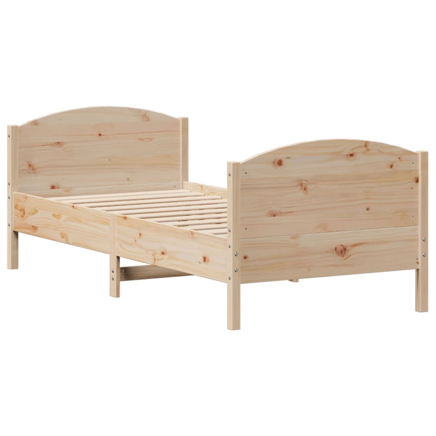 Bedframe zonder matras massief grenenhout 75x190 cm