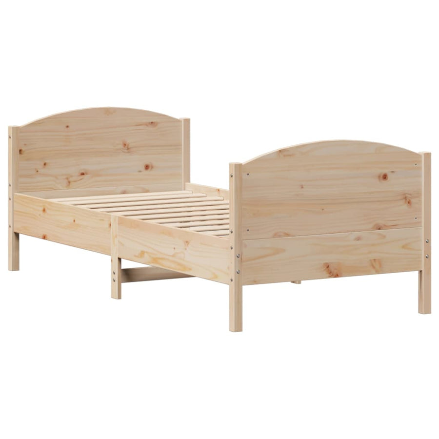 Bedframe zonder matras massief grenenhout 75x190 cm