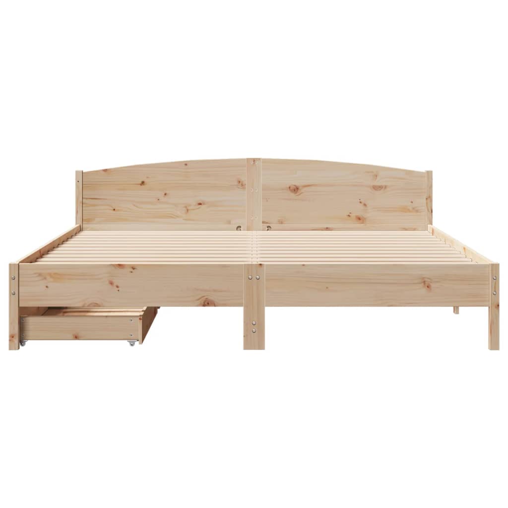 Bedframe zonder matras massief grenenhout 200x200 cm