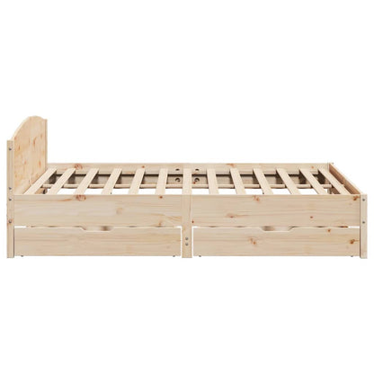 Bedframe zonder matras massief grenenhout 200x200 cm
