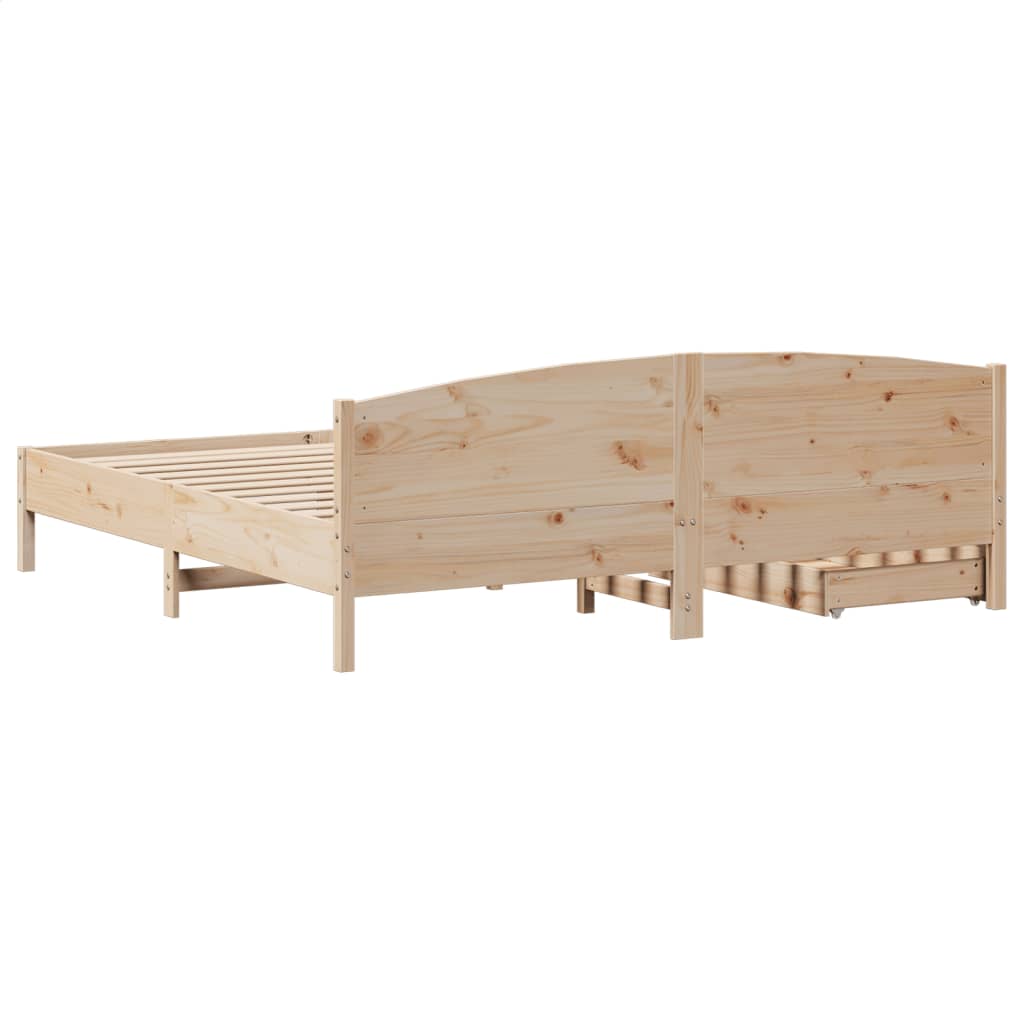 Bedframe zonder matras massief grenenhout 200x200 cm