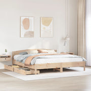 Bed frame without mattress solid pine wood 200x200 cm