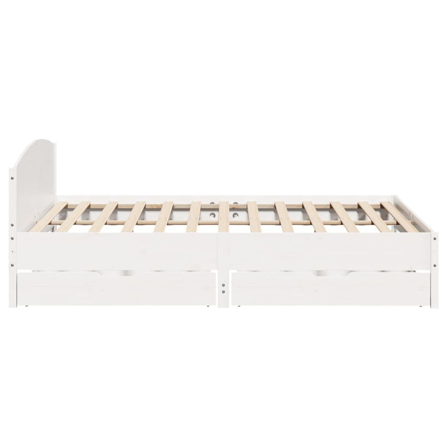 Bedframe zonder matras massief grenenhout wit 200x200 cm