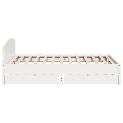 Bedframe zonder matras massief grenenhout wit 180x200 cm