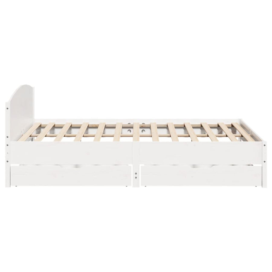 Bedframe zonder matras massief grenenhout wit 180x200 cm