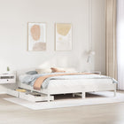 Bed frame without mattress solid pine wood white 180x200 cm