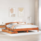 Bed frame without mattress solid pine wax brown 180x200 cm