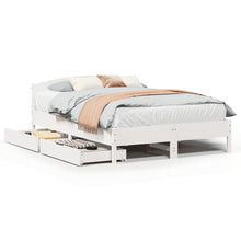 Bedframe zonder matras massief grenenhout wit 160x200 cm