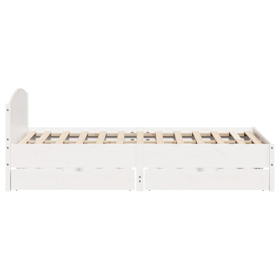 Bedframe zonder matras massief grenenhout wit 140x200 cm