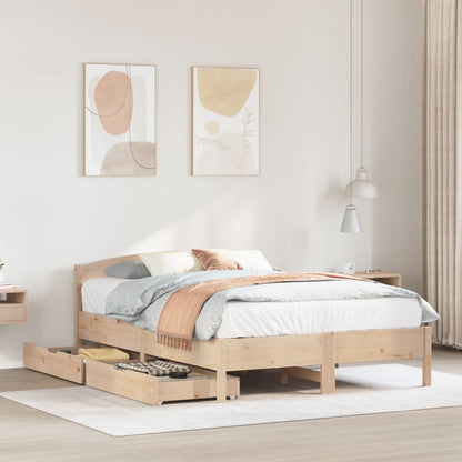 Bedframe zonder matras massief grenenhout 140x190 cm
