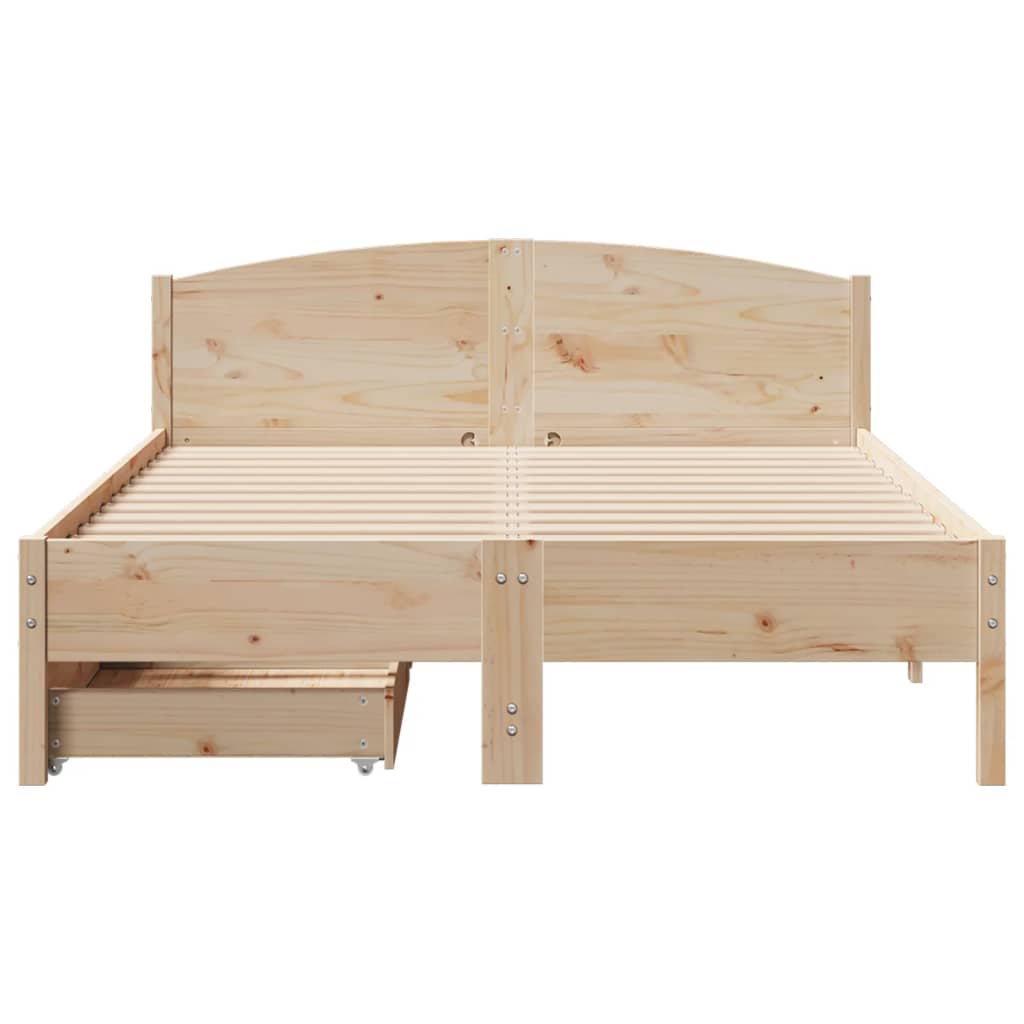 Bedframe zonder matras massief grenenhout 120x190 cm