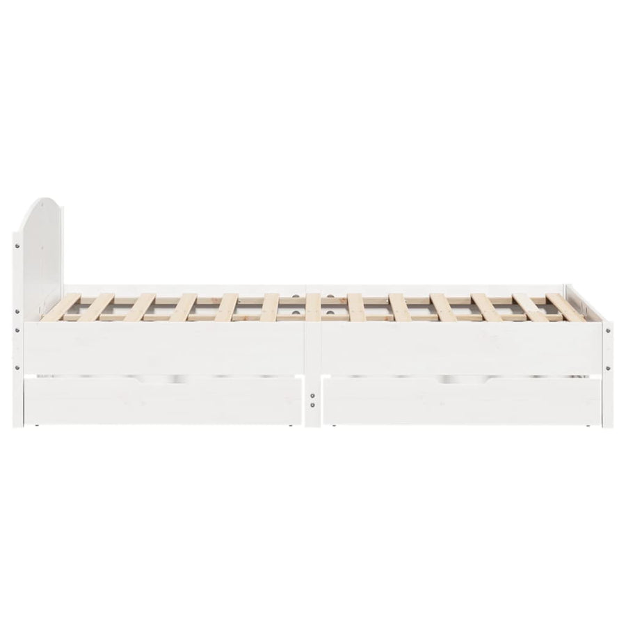Bedframe zonder matras massief grenenhout wit 120x190 cm