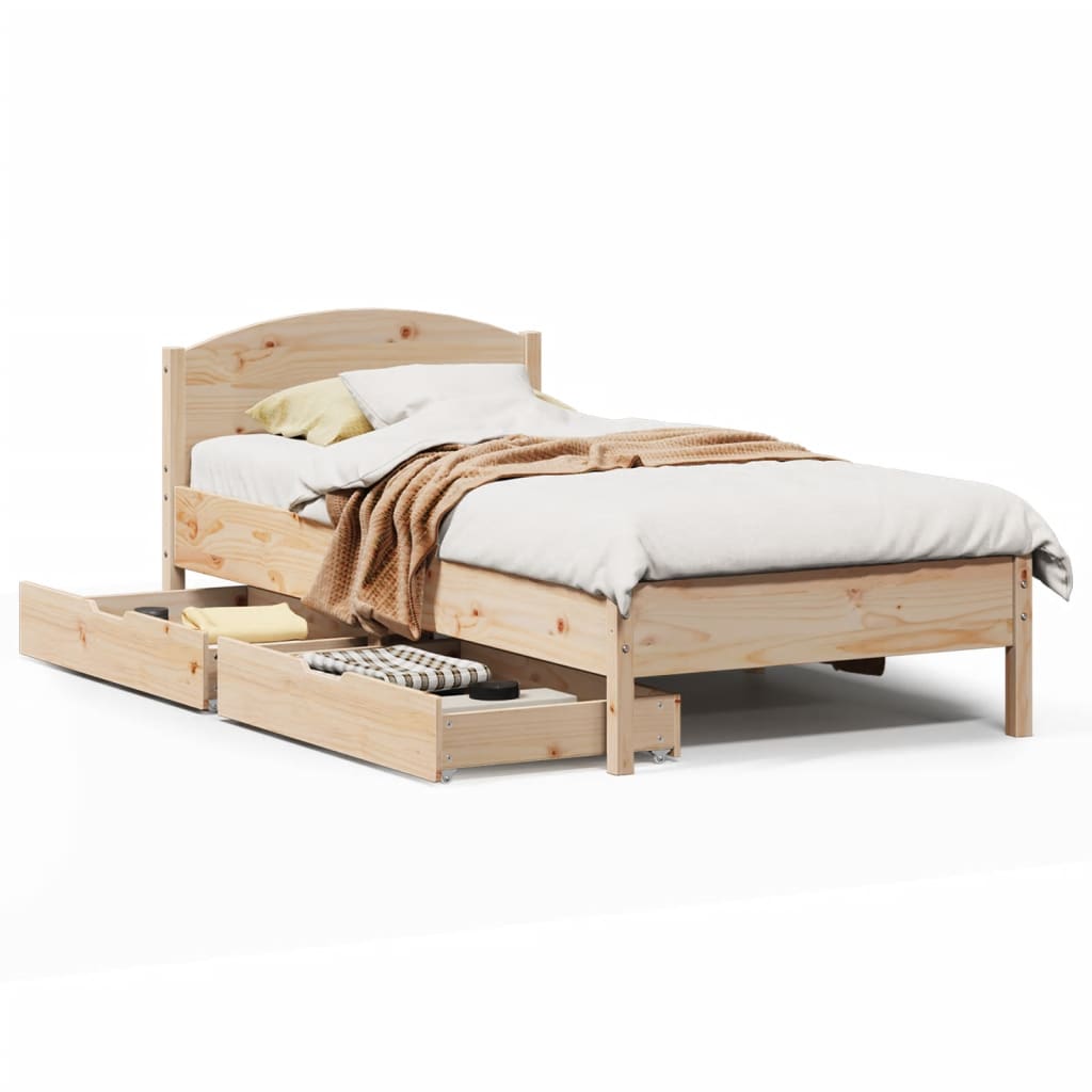 Bedframe zonder matras massief grenenhout 100x200 cm