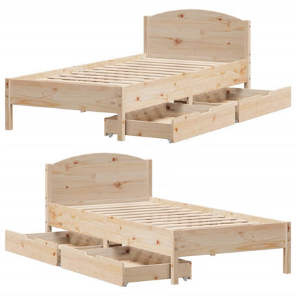 Bedframe zonder matras massief grenenhout 100x200 cm