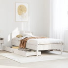 Bed frame without mattress solid pine white 75x190 cm