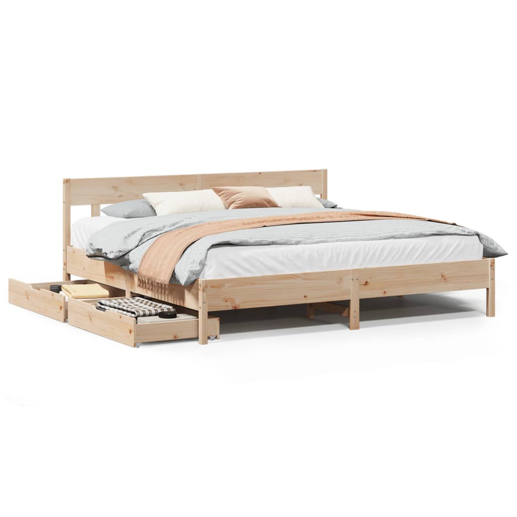 Bedframe zonder matras massief grenenhout 200x200 cm