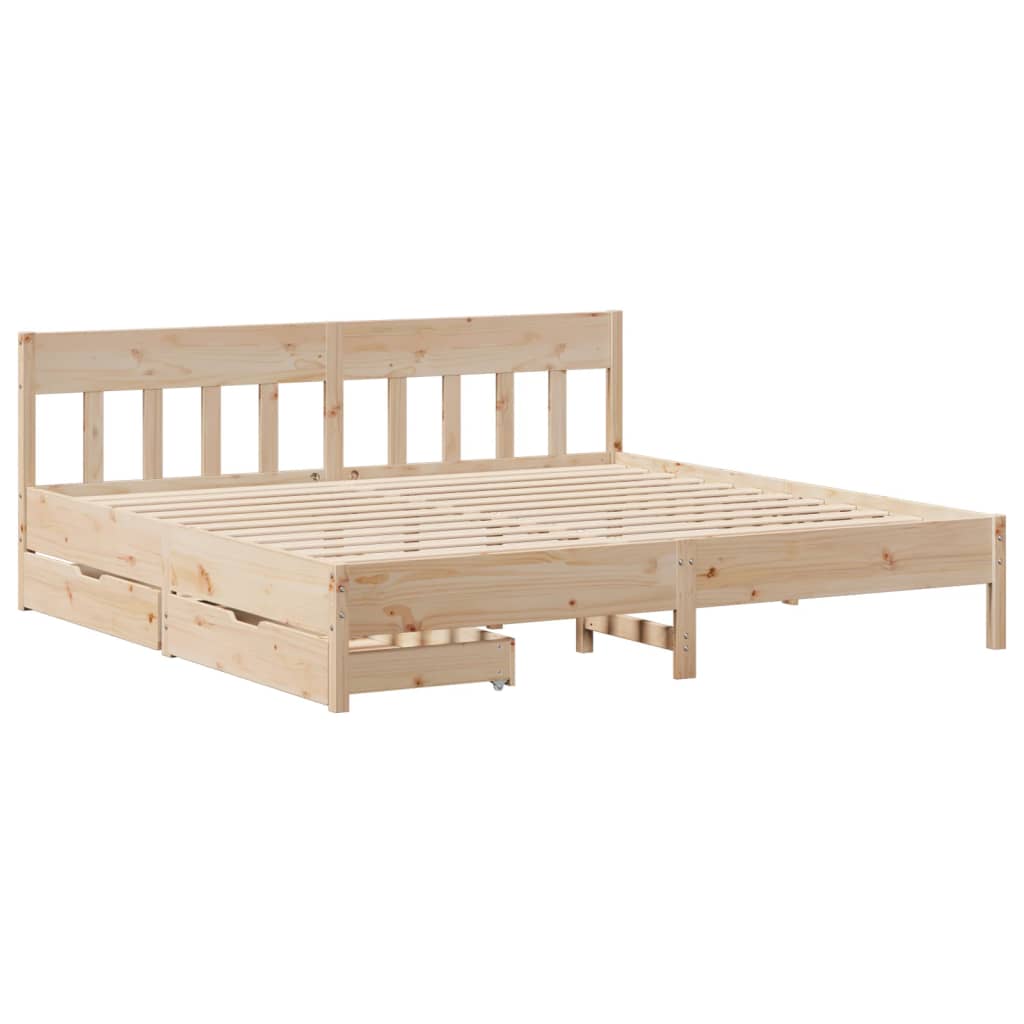 Bedframe zonder matras massief grenenhout 200x200 cm