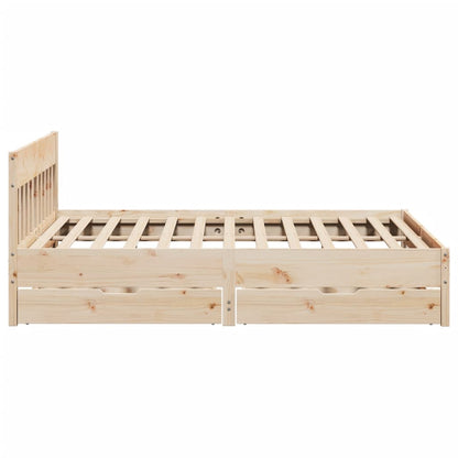 Bedframe zonder matras massief grenenhout 200x200 cm