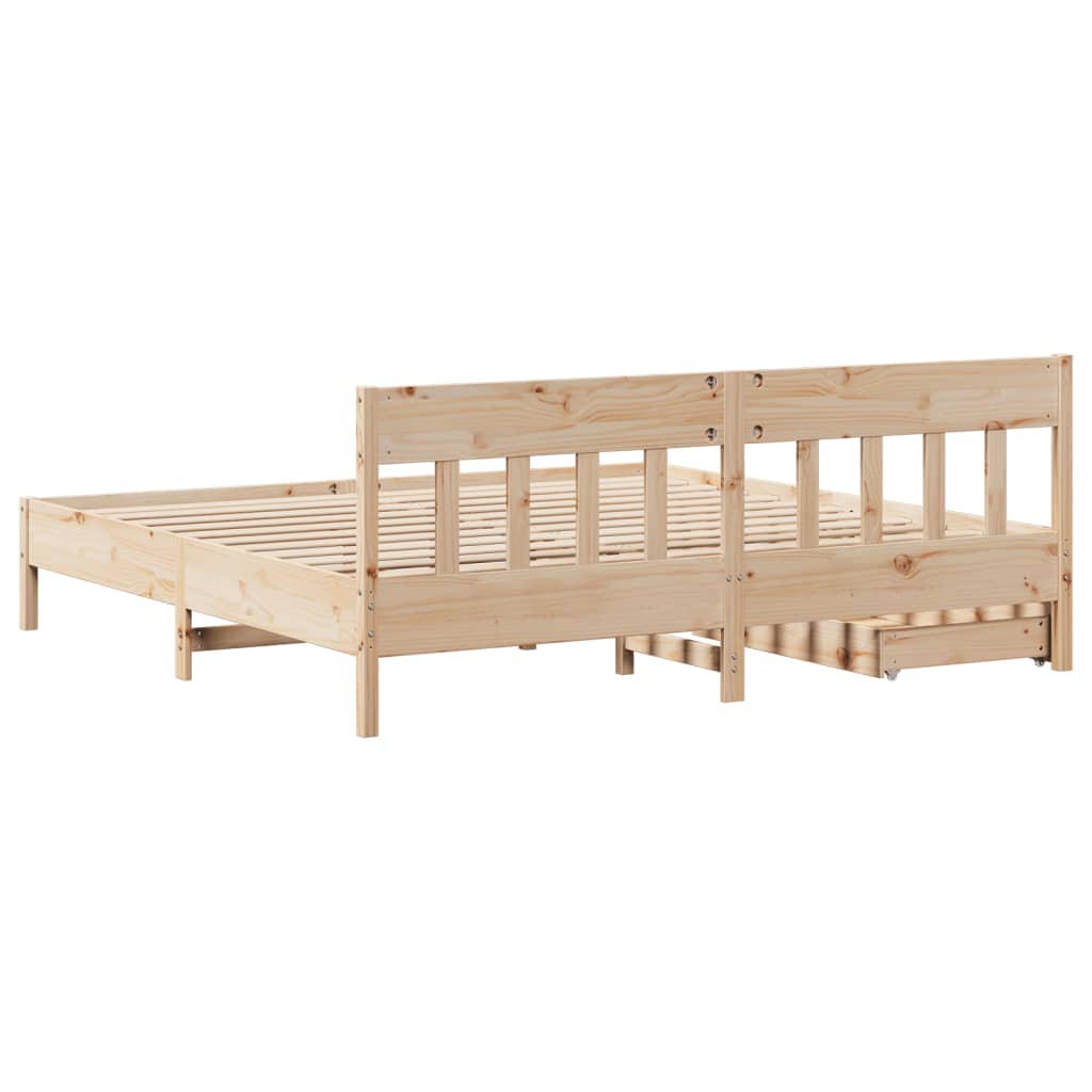 Bedframe zonder matras massief grenenhout 200x200 cm