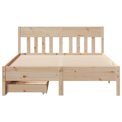 Bedframe zonder matras massief grenenhout 150x200 cm