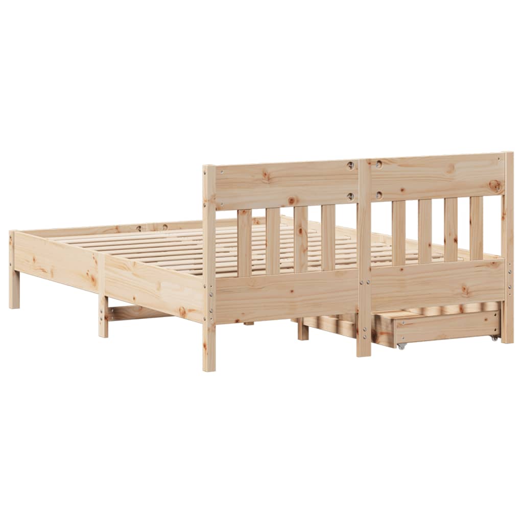 Bedframe zonder matras massief grenenhout 150x200 cm
