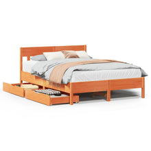 Bedframe zonder matras massief grenenhout wasbruin 120x200 cm