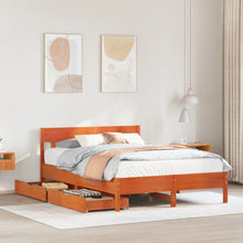 Bedframe zonder matras massief grenenhout wasbruin 120x200 cm