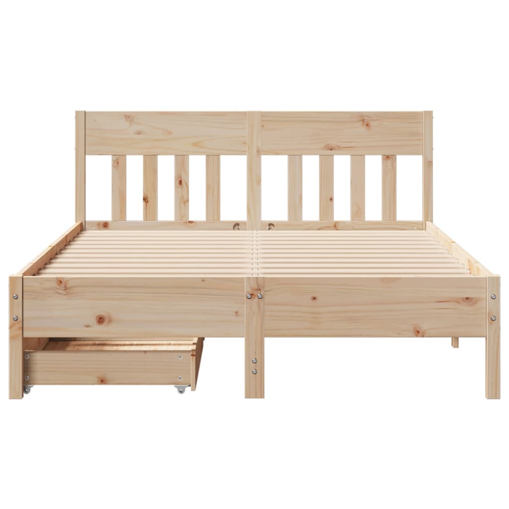 Bedframe zonder matras massief grenenhout 135x190 cm