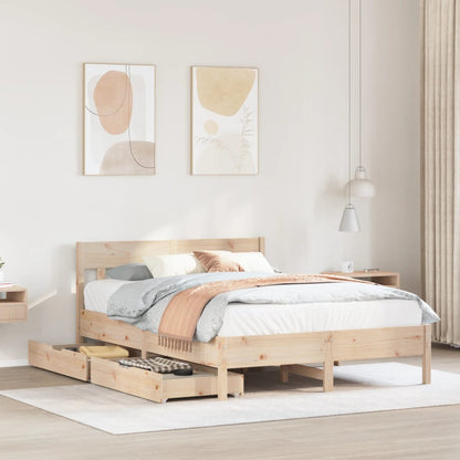 Bedframe zonder matras massief grenenhout 120x190 cm