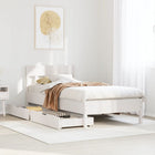 Bed frame without mattress solid pine wood white 90x190 cm
