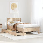 Solid Pine Wood Bed Frame without Mattress 75x190 cm