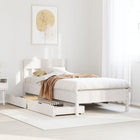 Bed frame without mattress solid pine white 75x190 cm