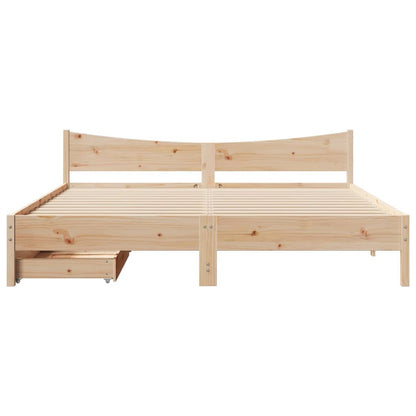 Bedframe met lades massief grenenhout 200x200 cm