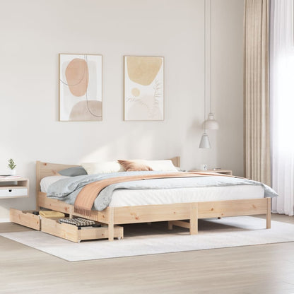 Bedframe met lades massief grenenhout 180x200 cm