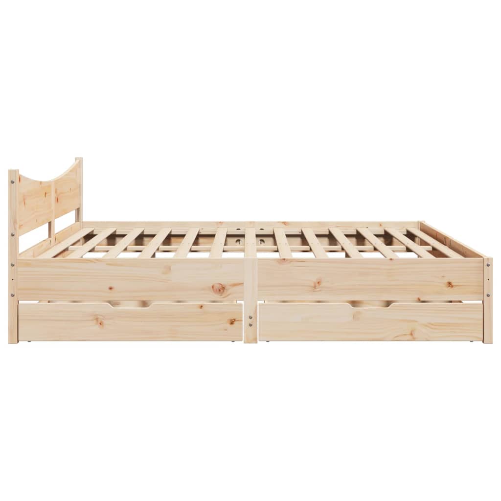 Bedframe met lades massief grenenhout 180x200 cm