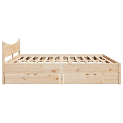 Bedframe met lades massief grenenhout 180x200 cm