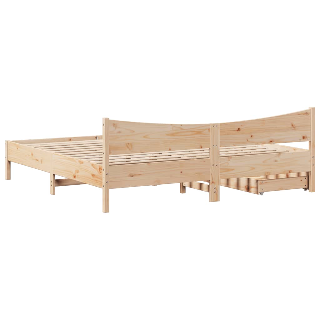 Bedframe met lades massief grenenhout 180x200 cm