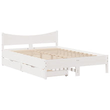 Bedframe met lades massief grenenhout wit 160x200 cm