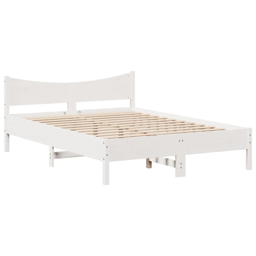 Bedframe met lades massief grenenhout wit 120x200 cm