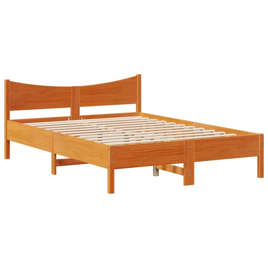 Bedframe met lades massief grenenhout wasbruin 120x200 cm