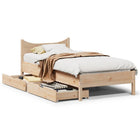 Solid pine bed frame with drawers 90x200 cm