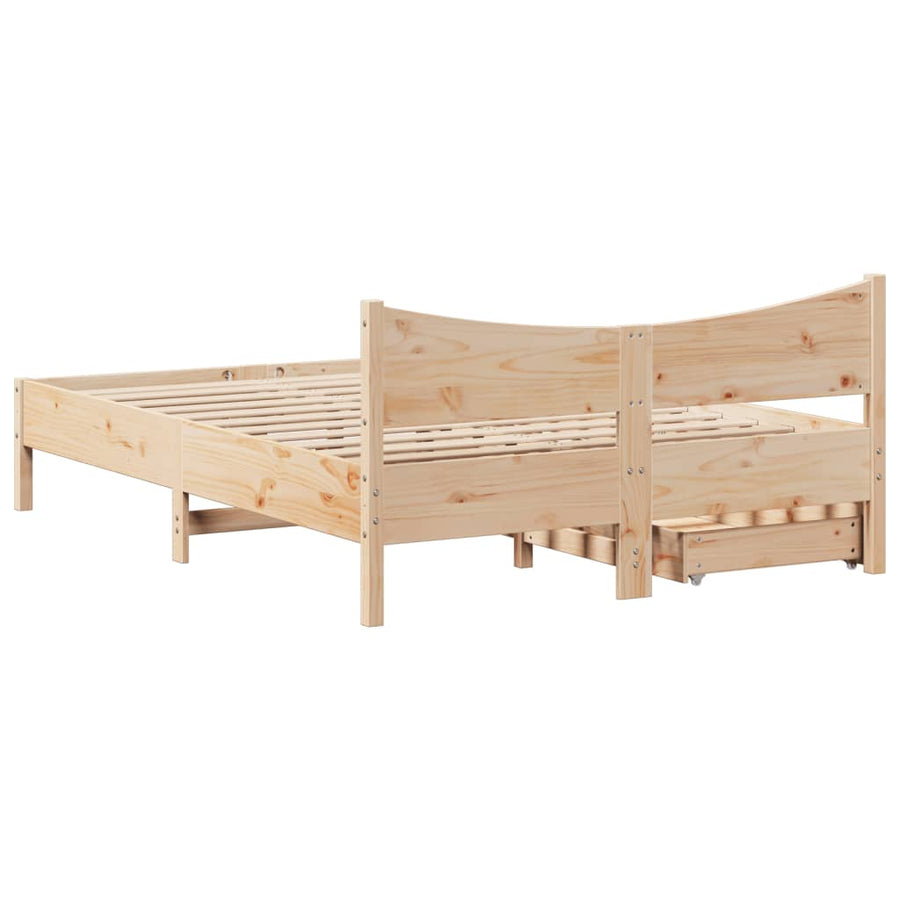 Bedframe met lades massief grenenhout 135x190 cm