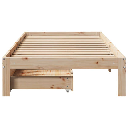 Bedframe met lades massief grenenhout 75x190 cm