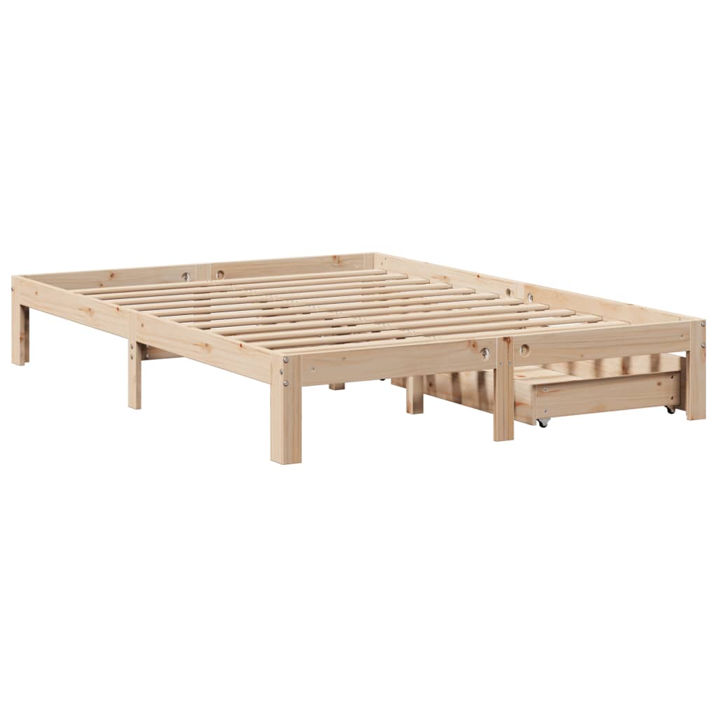 Bedframe met lades massief grenenhout 120x190 cm