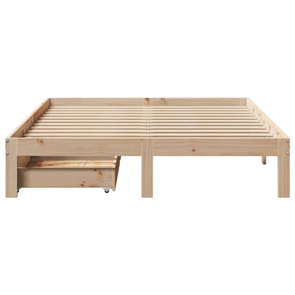 Bedframe met lades massief grenenhout 140x190 cm