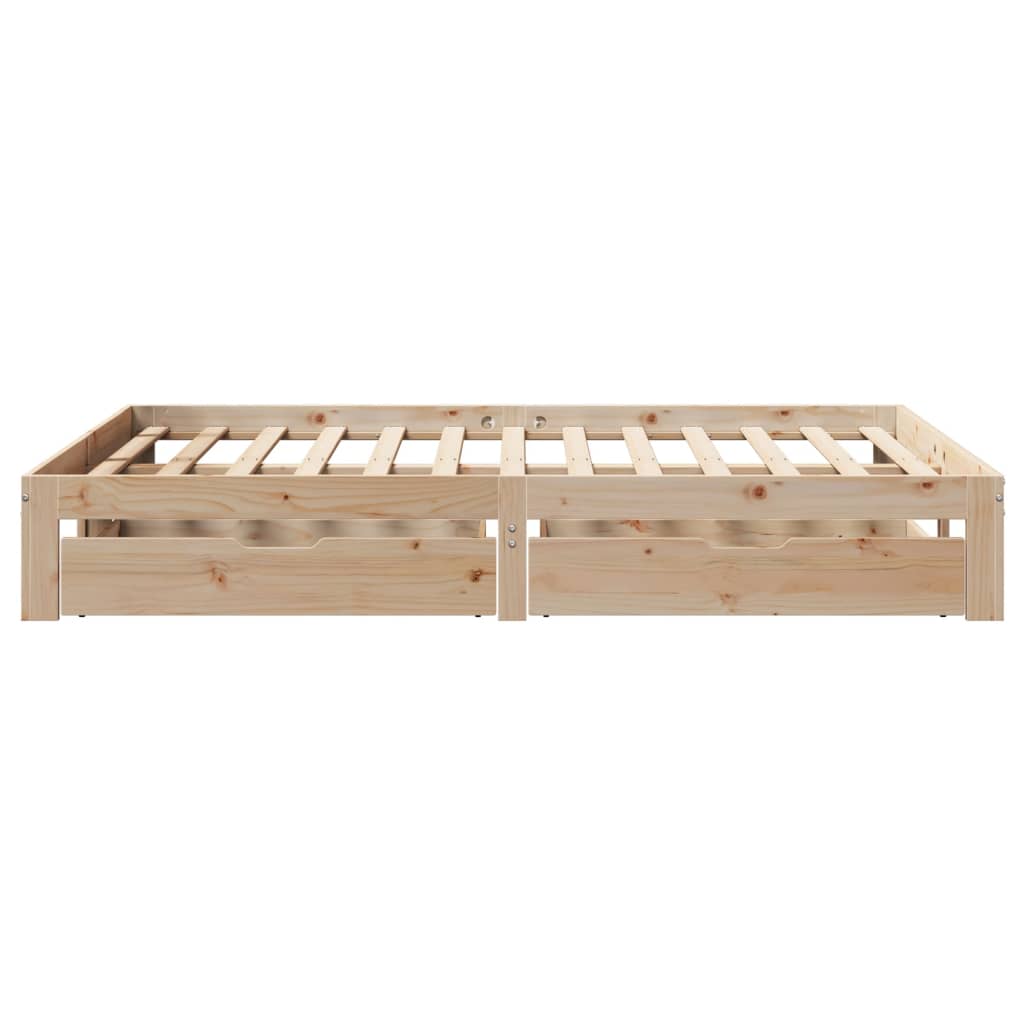 Bedframe met lades massief grenenhout 140x190 cm